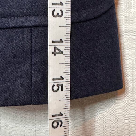 VINTAGE Wool Blazer Size M Navy Blue Academia Preppy Crest Gold School‎ Uniform - Picture 13 of 16